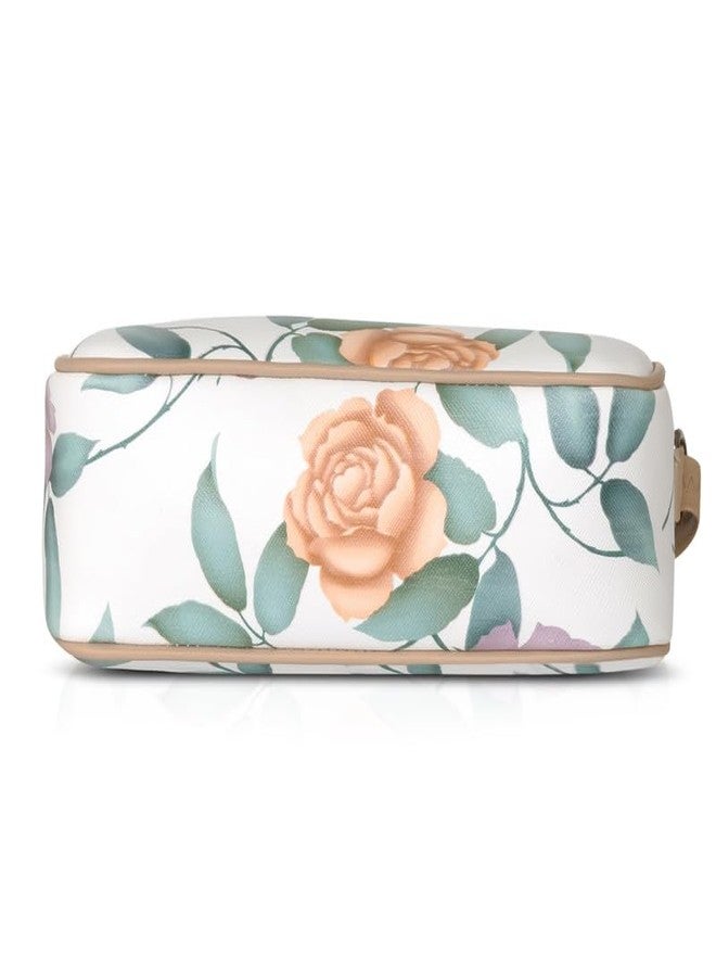 Catchy Beige Faux Leather Zip Closure Womens Sling Bag - Image 5